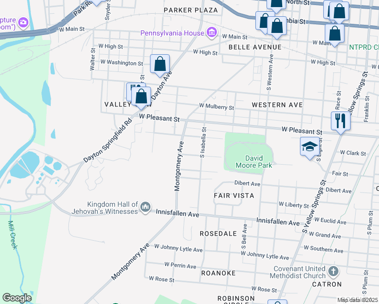 map of restaurants, bars, coffee shops, grocery stores, and more near 700 Montgomery Avenue in Springfield