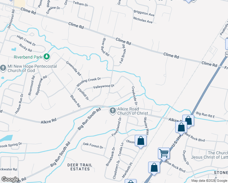 map of restaurants, bars, coffee shops, grocery stores, and more near 3109 Musket Ridge Drive in Columbus