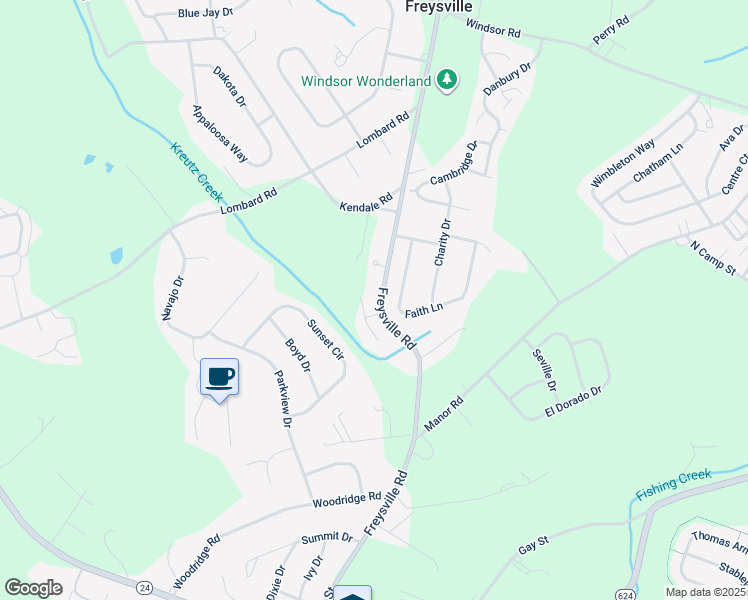map of restaurants, bars, coffee shops, grocery stores, and more near 320 Barclay Drive in Red Lion