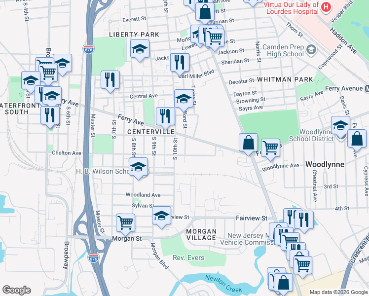 map of restaurants, bars, coffee shops, grocery stores, and more near in Camden