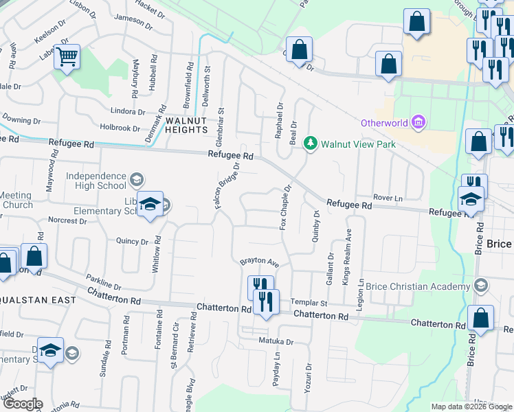 map of restaurants, bars, coffee shops, grocery stores, and more near 5356 Chaumonte Avenue in Columbus
