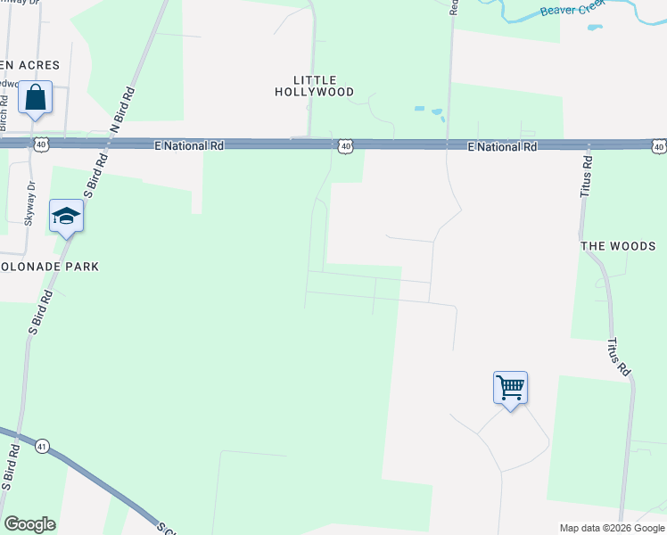 map of restaurants, bars, coffee shops, grocery stores, and more near 4125 Allium Court in Springfield