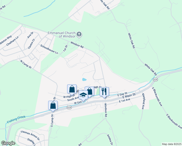 map of restaurants, bars, coffee shops, grocery stores, and more near 5 Wellyn Drive in Windsor