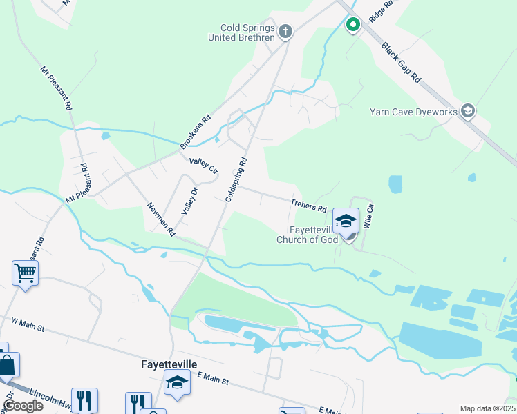 map of restaurants, bars, coffee shops, grocery stores, and more near 4868 Trehers Road in Fayetteville