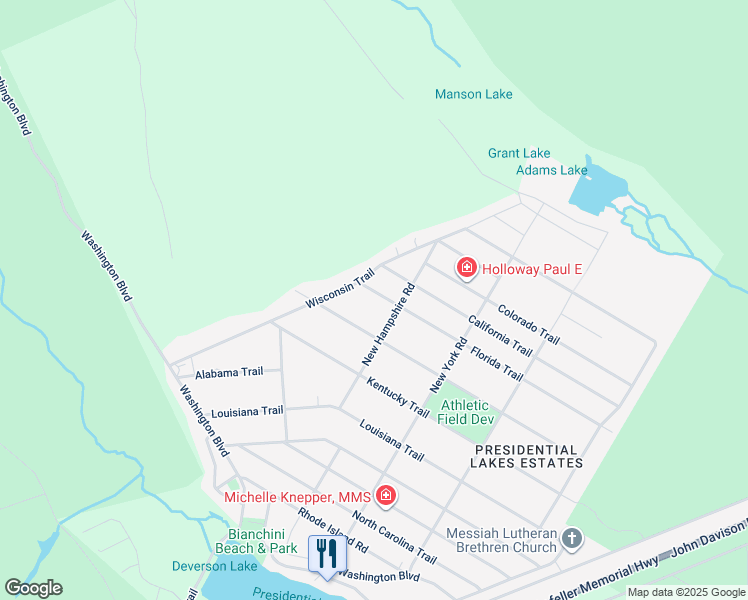 map of restaurants, bars, coffee shops, grocery stores, and more near 106 Florida Trail in Pemberton Township