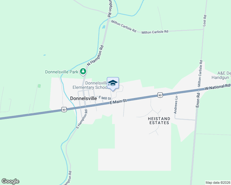 map of restaurants, bars, coffee shops, grocery stores, and more near 120 E Mill St in Donnelsville