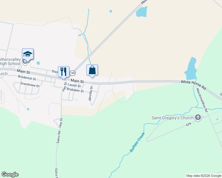map of restaurants, bars, coffee shops, grocery stores, and more near 1927 White Horse Road in Berlin