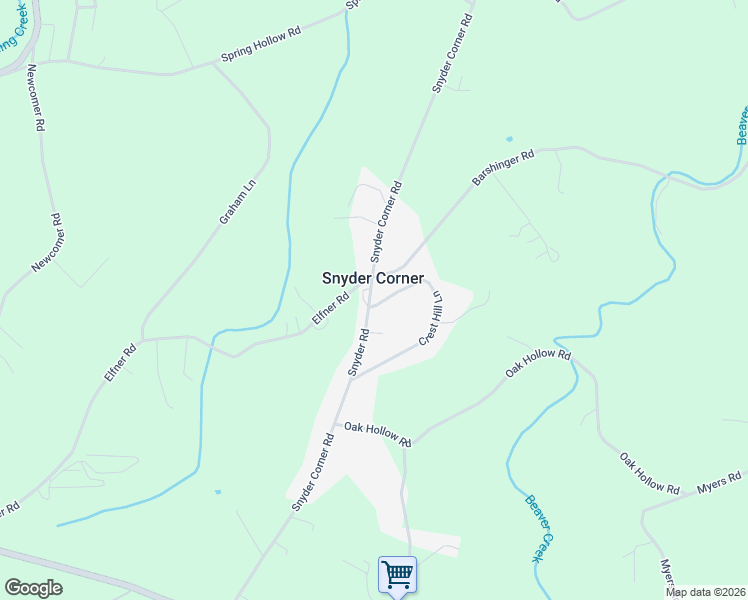 map of restaurants, bars, coffee shops, grocery stores, and more near in Snyder Corner