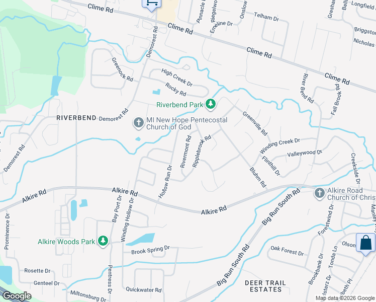 map of restaurants, bars, coffee shops, grocery stores, and more near 1693 Rivermont Road in Columbus