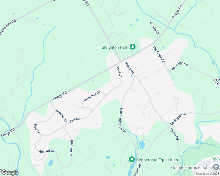 map of restaurants, bars, coffee shops, grocery stores, and more near 56 Paul Lane in Glen Mills