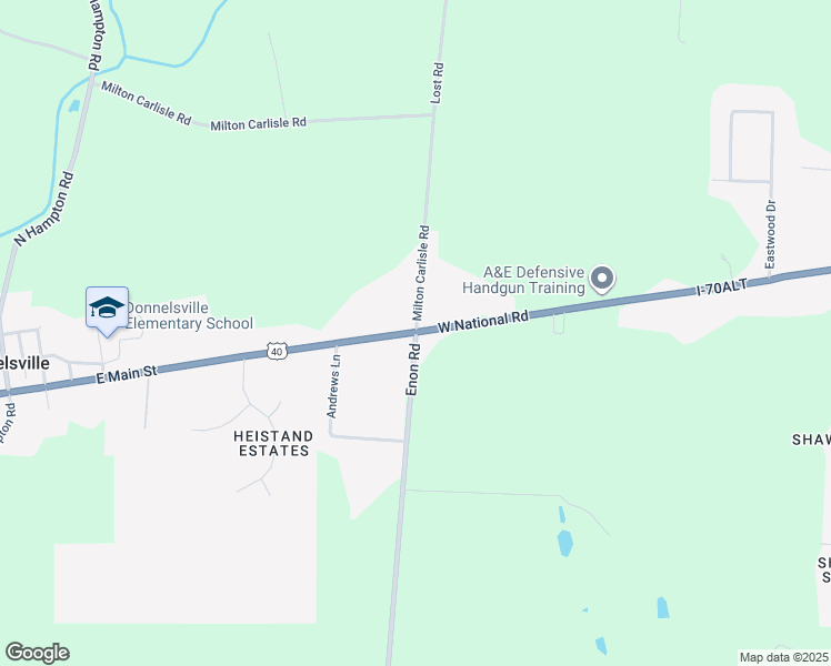 map of restaurants, bars, coffee shops, grocery stores, and more near 2 Enon Road in New Carlisle