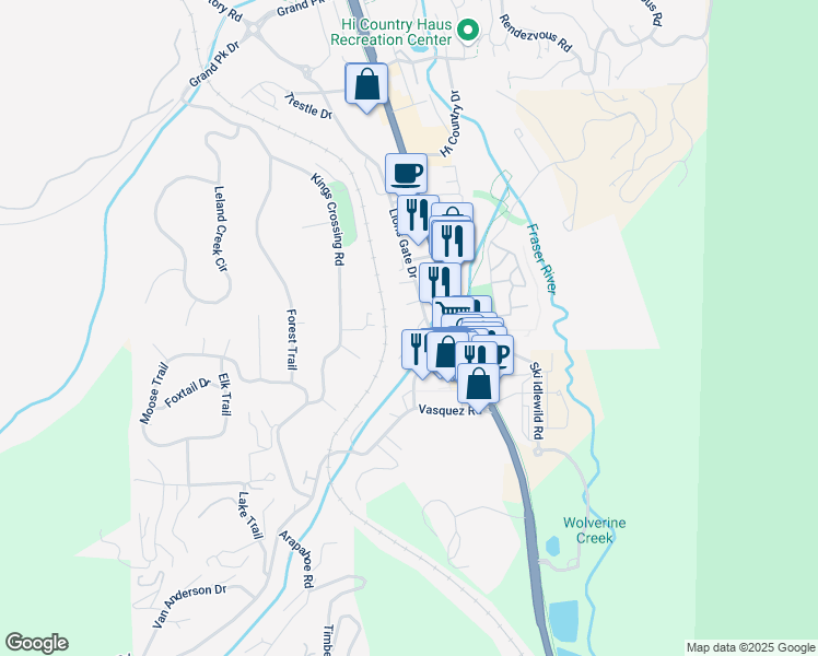 map of restaurants, bars, coffee shops, grocery stores, and more near 191 High Seasons Way in Winter Park