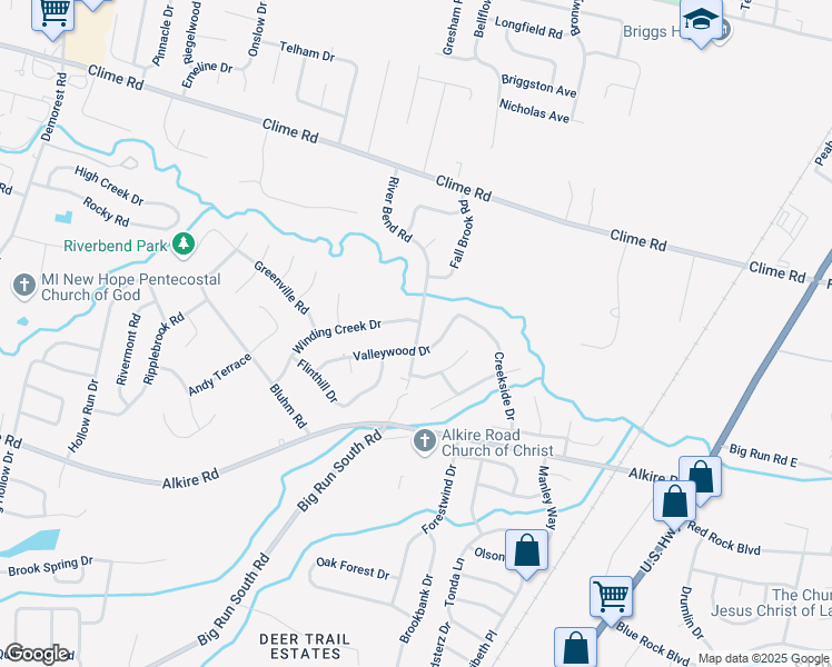 map of restaurants, bars, coffee shops, grocery stores, and more near 3153 Winding Creek Drive in Columbus