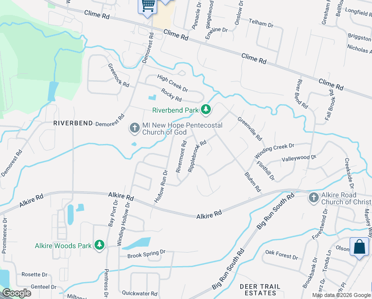 map of restaurants, bars, coffee shops, grocery stores, and more near 1693 Rivermont Road in Columbus