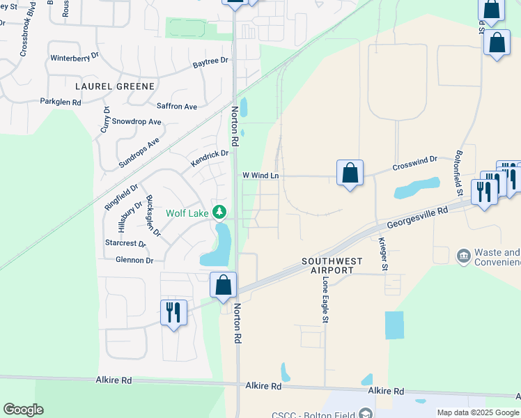 map of restaurants, bars, coffee shops, grocery stores, and more near 5494 Thornham Drive in Columbus