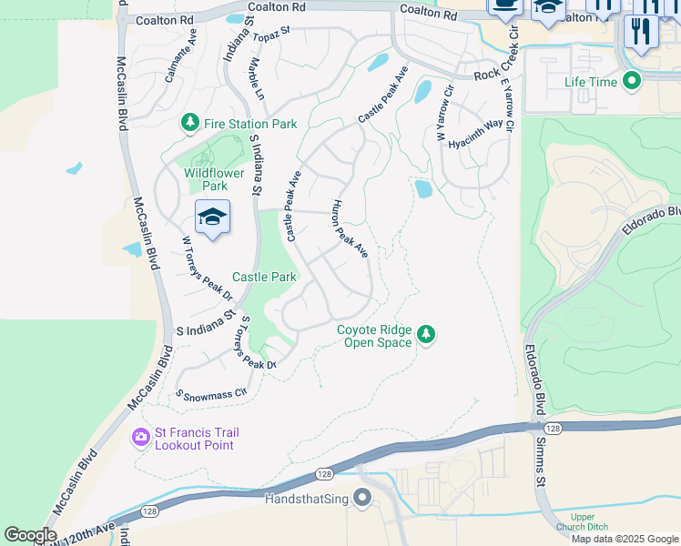 map of restaurants, bars, coffee shops, grocery stores, and more near 936 Sapphire Way in Louisville