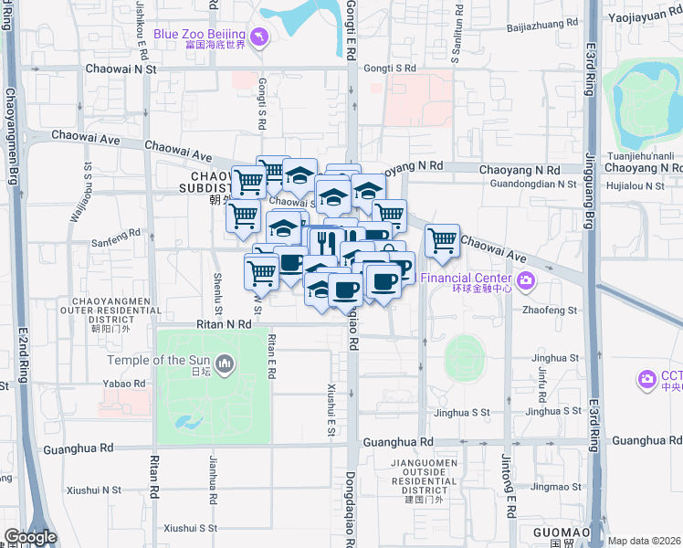 map of restaurants, bars, coffee shops, grocery stores, and more near in 