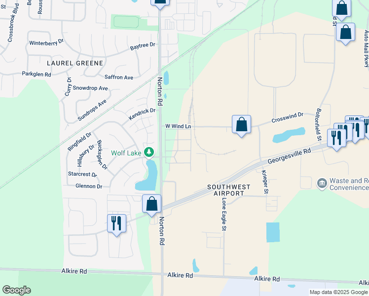 map of restaurants, bars, coffee shops, grocery stores, and more near 5494 Thornham Drive in Columbus