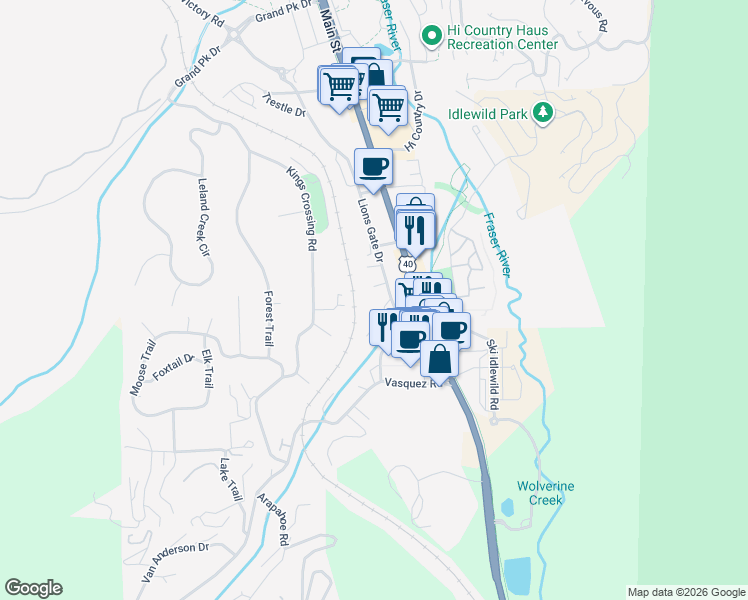 map of restaurants, bars, coffee shops, grocery stores, and more near 191 High Seasons Way in Winter Park