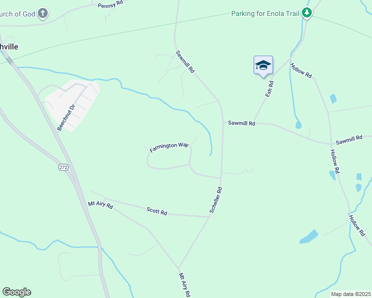 map of restaurants, bars, coffee shops, grocery stores, and more near Farmington Way in New Providence