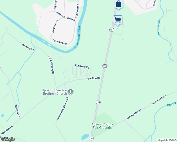 map of restaurants, bars, coffee shops, grocery stores, and more near 703 Wind In The Willows in Abbottstown