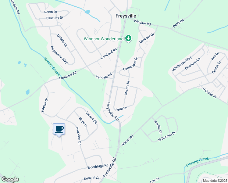 map of restaurants, bars, coffee shops, grocery stores, and more near 2925 Freysville Road in Red Lion
