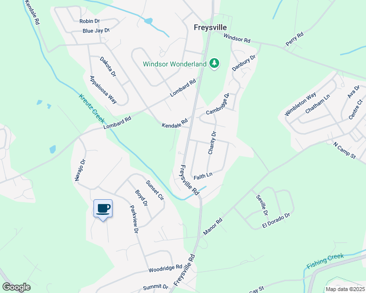 map of restaurants, bars, coffee shops, grocery stores, and more near 2930 Freysville Road in Red Lion
