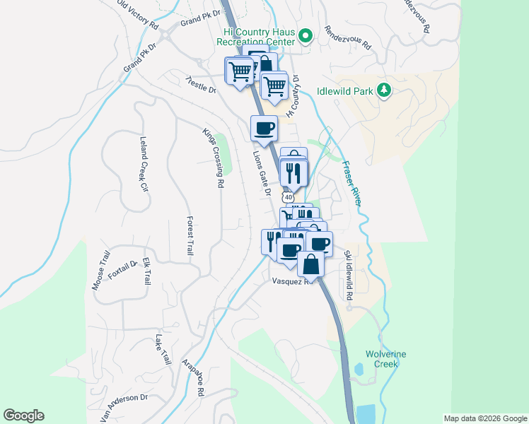 map of restaurants, bars, coffee shops, grocery stores, and more near 191 High Seasons Way in Winter Park