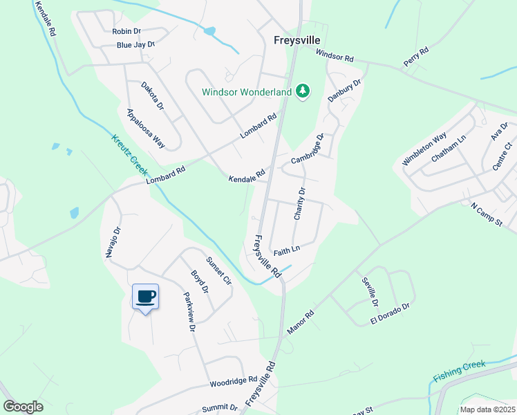 map of restaurants, bars, coffee shops, grocery stores, and more near 2930 Freysville Road in Red Lion