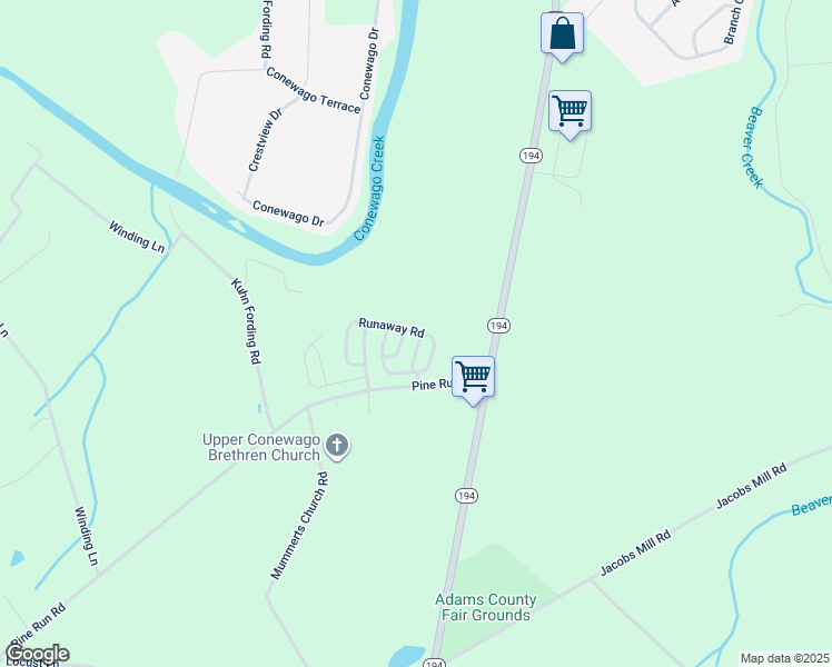 map of restaurants, bars, coffee shops, grocery stores, and more near 703 Wind In The Willows in Abbottstown