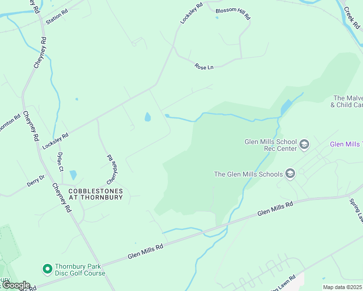map of restaurants, bars, coffee shops, grocery stores, and more near 25 Broomall Lane in Glen Mills