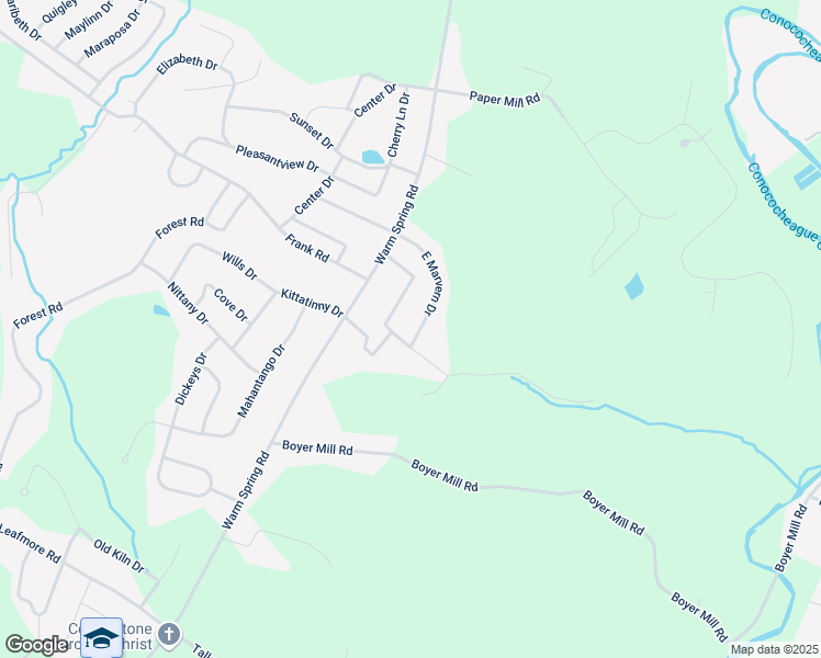 map of restaurants, bars, coffee shops, grocery stores, and more near 1014 Marvern Drive East in Chambersburg