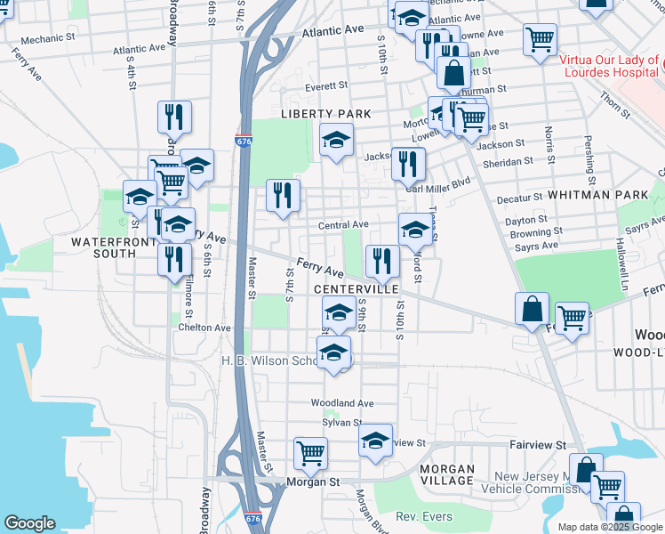 map of restaurants, bars, coffee shops, grocery stores, and more near 734 Anna Sample Lane in Camden