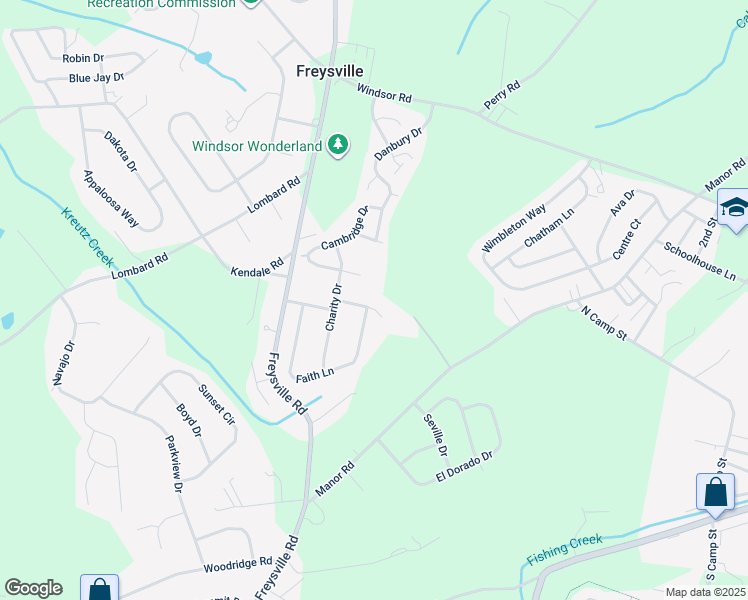 map of restaurants, bars, coffee shops, grocery stores, and more near 2108 Hope Drive in Red Lion