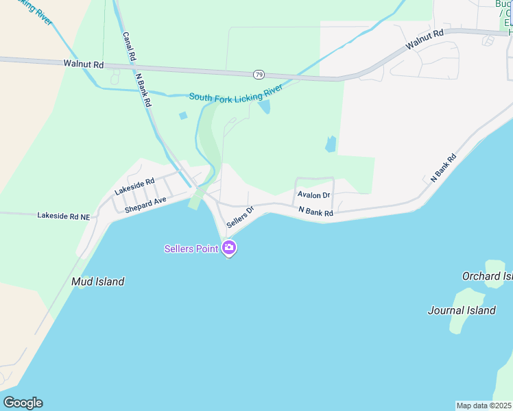 map of restaurants, bars, coffee shops, grocery stores, and more near 3643 North Bank Road in Millersport