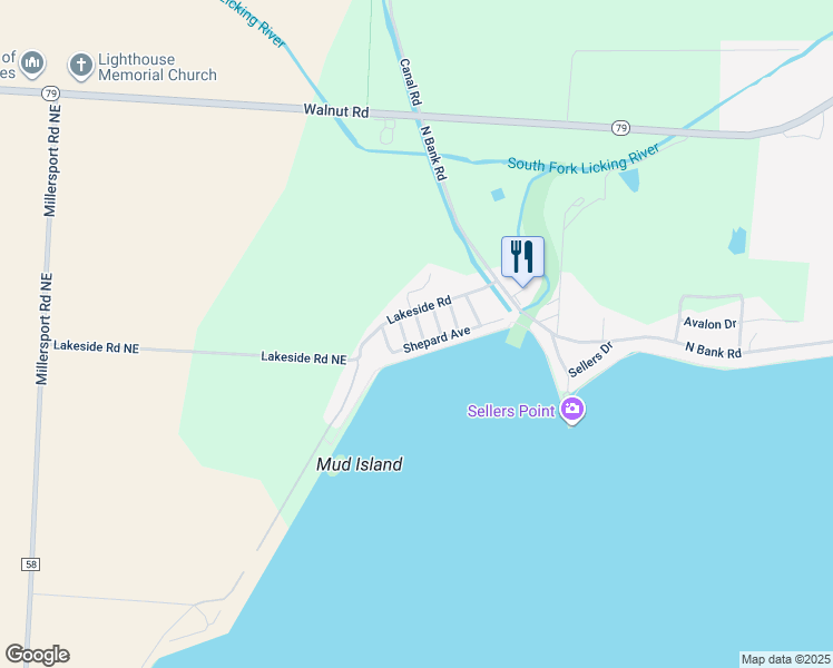 map of restaurants, bars, coffee shops, grocery stores, and more near 13565 McLeish Street in Millersport