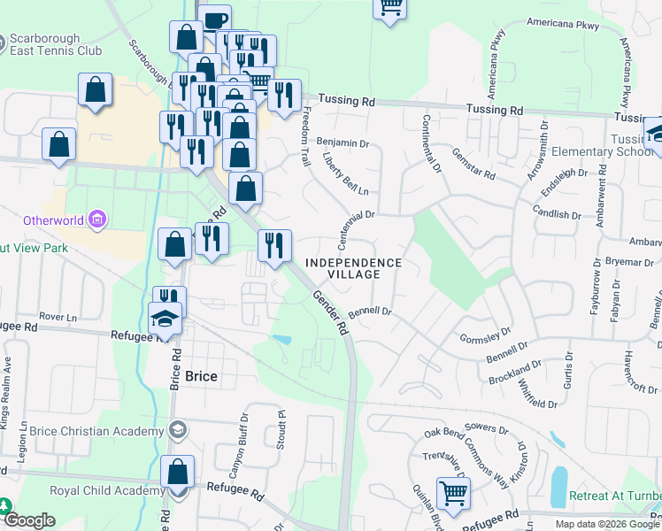 map of restaurants, bars, coffee shops, grocery stores, and more near 3004 Hartney Court in Reynoldsburg
