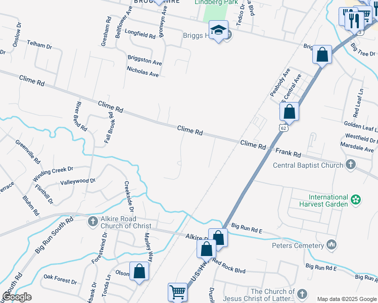 map of restaurants, bars, coffee shops, grocery stores, and more near 1700 Heinzerling Drive in Columbus