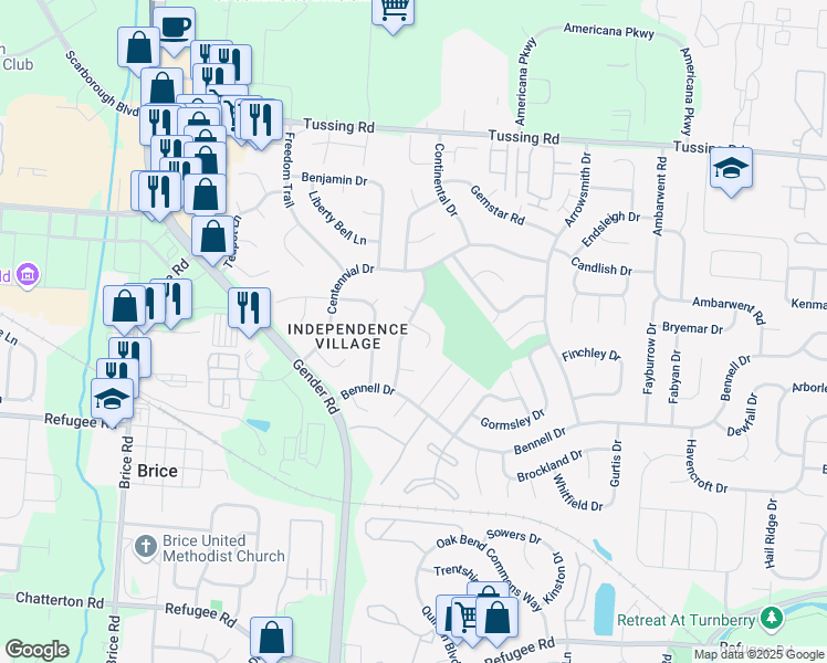 map of restaurants, bars, coffee shops, grocery stores, and more near 3030 Deepwood Drive in Reynoldsburg