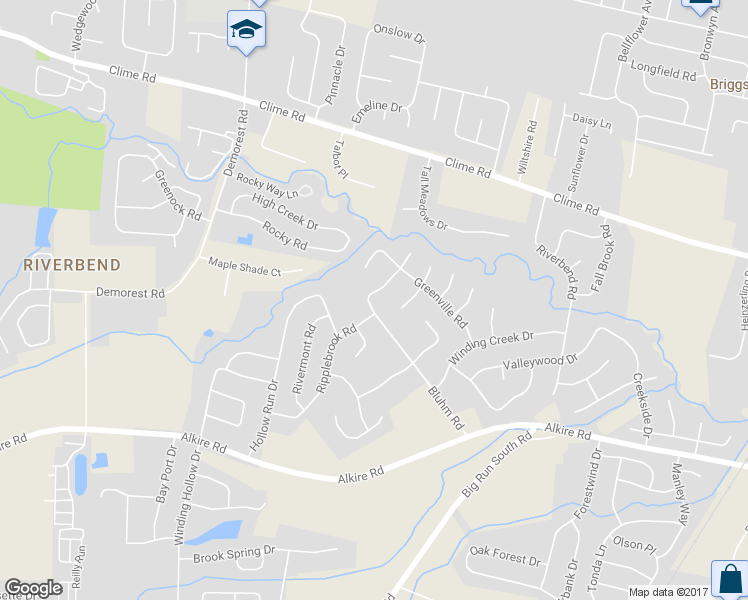 map of restaurants, bars, coffee shops, grocery stores, and more near 1622 Bluhm Road in Columbus