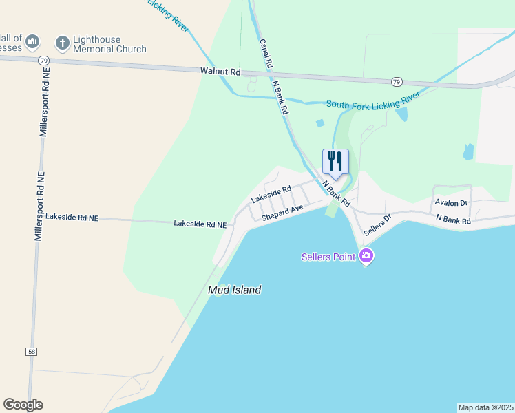 map of restaurants, bars, coffee shops, grocery stores, and more near 13565 McLeish Street in Millersport