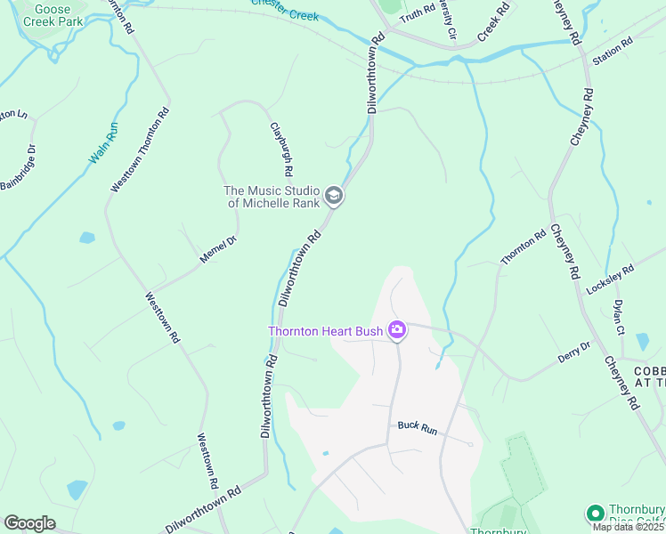 map of restaurants, bars, coffee shops, grocery stores, and more near 64 Dilworthtown Road in Thornton