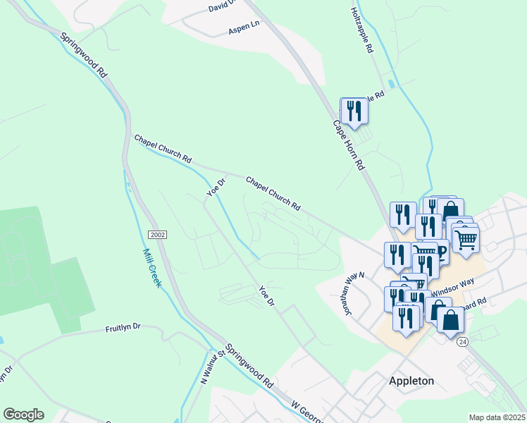 map of restaurants, bars, coffee shops, grocery stores, and more near in Yoe