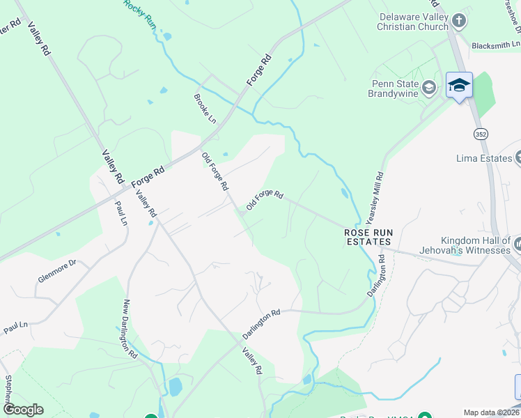 map of restaurants, bars, coffee shops, grocery stores, and more near 3 East Spring Oak Circle in Media
