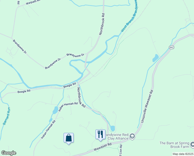 map of restaurants, bars, coffee shops, grocery stores, and more near 185 Bragg Hill Road in West Chester