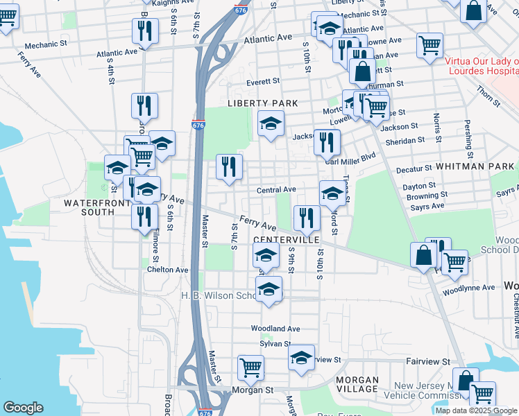 map of restaurants, bars, coffee shops, grocery stores, and more near 734 Anna Sample Lane in Camden