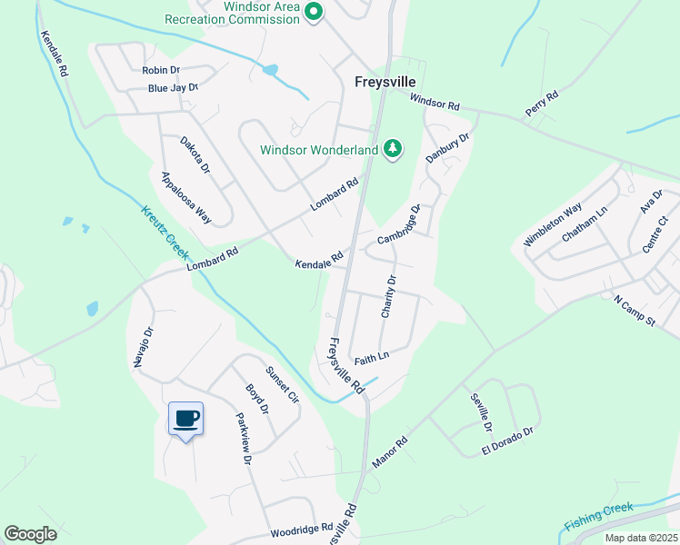 map of restaurants, bars, coffee shops, grocery stores, and more near 2890 Freysville Rd in Red Lion