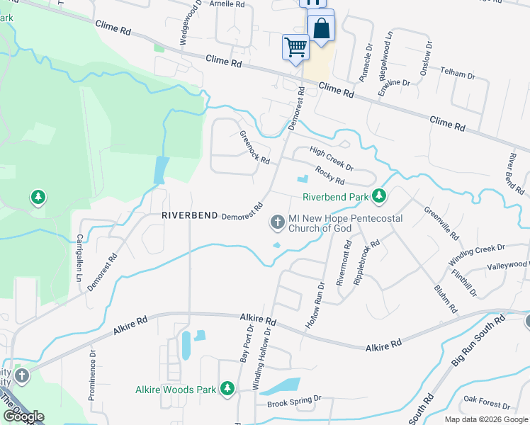 map of restaurants, bars, coffee shops, grocery stores, and more near 1490 Demorest Road in Columbus