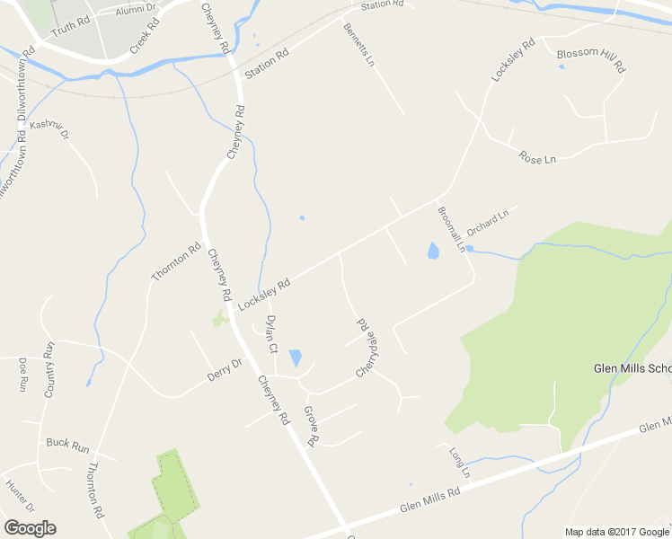 map of restaurants, bars, coffee shops, grocery stores, and more near 50 Cherrydale Road in Glen Mills