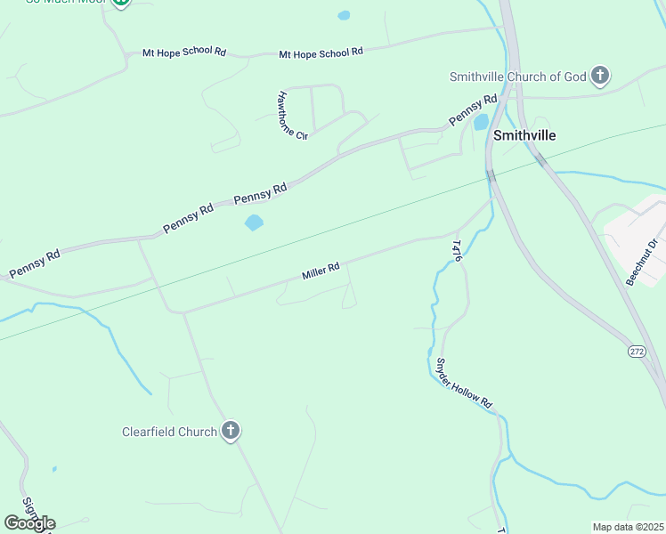 map of restaurants, bars, coffee shops, grocery stores, and more near 99 Miller Road in Willow Street